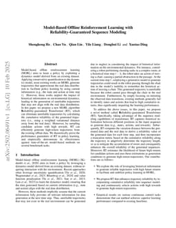 Model-Based Offline Reinforcement Learning with Reliability-Guaranteed Sequence Modeling