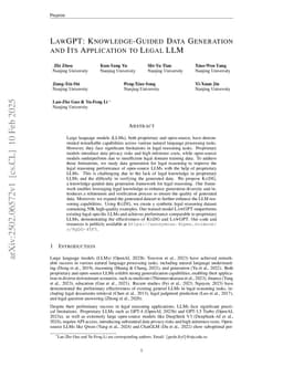 LawGPT: Knowledge-Guided Data Generation and Its Application to Legal LLM