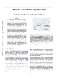 What makes a good feedforward computational graph?