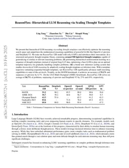 ReasonFlux: Hierarchical LLM Reasoning via Scaling Thought Templates