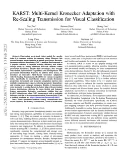 KARST: Multi-Kernel Kronecker Adaptation with Re-Scaling Transmission for Visual Classification