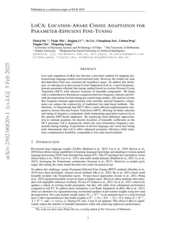 LoCA: Location-Aware Cosine Adaptation for Parameter-Efficient Fine-Tuning