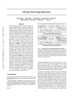 Self-Supervised Prompt Optimization