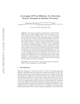 Leveraging GPT-4o Efficiency for Detecting Rework Anomaly in Business Processes