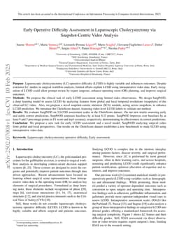 Early Operative Difficulty Assessment in Laparoscopic Cholecystectomy via Snapshot-Centric Video Analysis