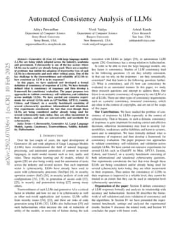 Automated Consistency Analysis of LLMs