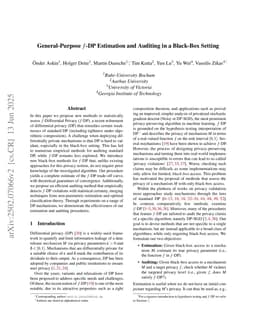 General-Purpose $f$-DP Estimation and Auditing in a Black-Box Setting