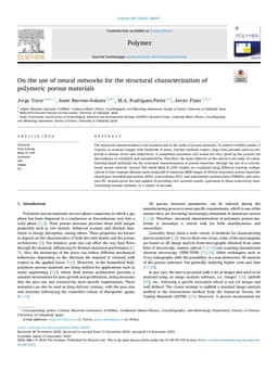 On the use of neural networks for the structural characterization of polymeric porous materials