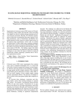 Is Long Range Sequential Modeling Necessary For Colorectal Tumor Segmentation?
