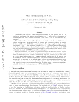 One-Shot Learning for k-SAT