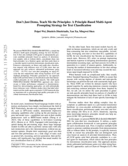 Don't Just Demo, Teach Me the Principles: A Principle-Based Multi-Agent Prompting Strategy for Text Classification