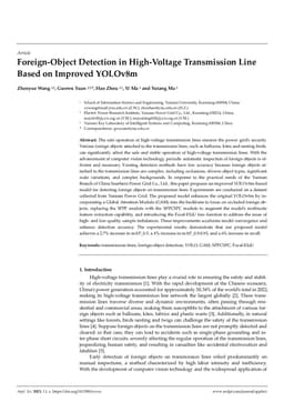 Foreign-Object Detection in High-Voltage Transmission Line Based on Improved YOLOv8m