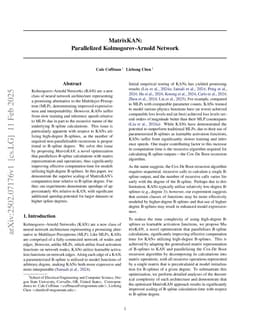 MatrixKAN: Parallelized Kolmogorov-Arnold Network