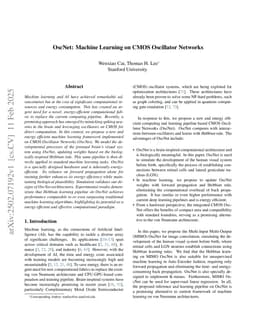 OscNet: Machine Learning on CMOS Oscillator Networks
