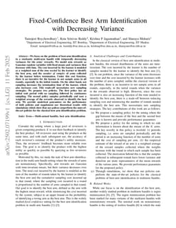 Fixed-Confidence Best Arm Identification with Decreasing Variance