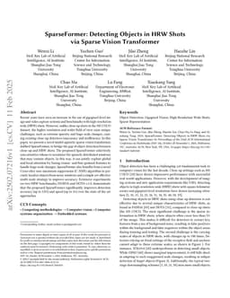 SparseFormer: Detecting Objects in HRW Shots via Sparse Vision Transformer