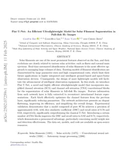 Flat U-Net: An Efficient Ultralightweight Model for Solar Filament Segmentation in Full-disk H$α$ Images