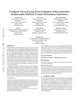 CreAgent: Towards Long-Term Evaluation of Recommender System under Platform-Creator Information Asymmetry