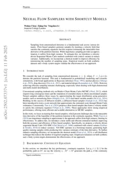 Neural Flow Samplers with Shortcut Models