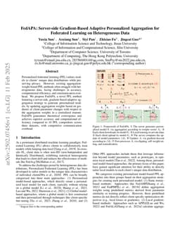 FedAPA: Server-side Gradient-Based Adaptive Personalized Aggregation for Federated Learning on Heterogeneous Data