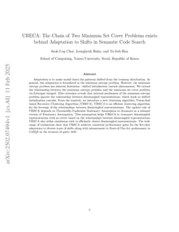 URECA: The Chain of Two Minimum Set Cover Problems exists behind Adaptation to Shifts in Semantic Code Search
