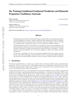On Training-Conditional Conformal Prediction and Binomial Proportion Confidence Intervals