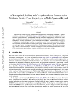 A Near-optimal, Scalable and Corruption-tolerant Framework for Stochastic Bandits: From Single-Agent to Multi-Agent and Beyond