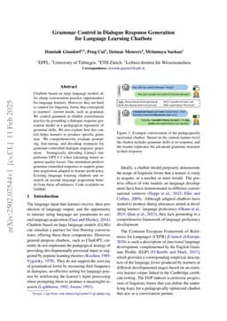 Grammar Control in Dialogue Response Generation for Language Learning Chatbots