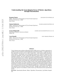 Understanding the Generalization Error of Markov algorithms through Poissonization