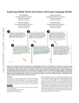 Exploring Mobile Touch Interaction with Large Language Models