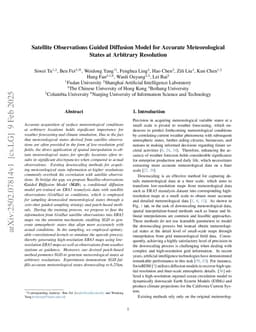 Satellite Observations Guided Diffusion Model for Accurate Meteorological States at Arbitrary Resolution