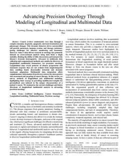 Advancing Precision Oncology Through Modeling of Longitudinal and Multimodal Data