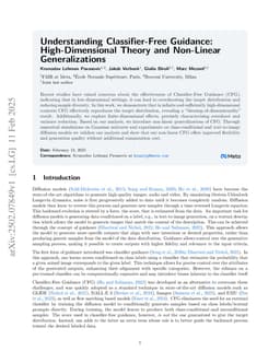 Understanding Classifier-Free Guidance: High-Dimensional Theory and Non-Linear Generalizations