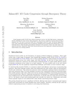 BalanceKV: KV Cache Compression through Discrepancy Theory