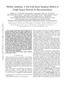 MixDec Sampling: A Soft Link-based Sampling Method of Graph Neural Network for Recommendation