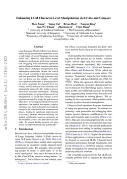 Enhancing LLM Character-Level Manipulation via Divide and Conquer
