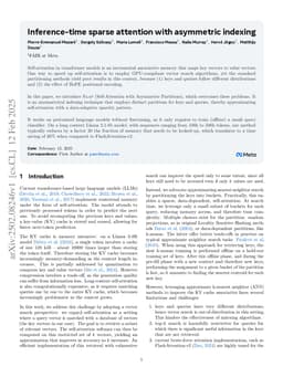 Inference-time sparse attention with asymmetric indexing