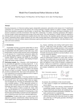 Model-Free Counterfactual Subset Selection at Scale