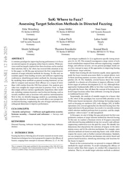SoK: Where to Fuzz? Assessing Target Selection Methods in Directed Fuzzing