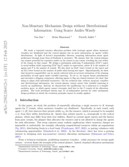 Non-Monetary Mechanism Design without Distributional Information: Using Scarce Audits Wisely
