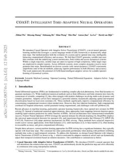 COAST: Intelligent Time-Adaptive Neural Operators