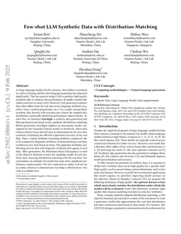 Few-shot LLM Synthetic Data with Distribution Matching