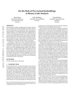 On the Role of Pre-trained Embeddings in Binary Code Analysis