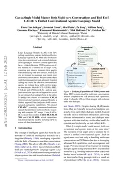 Can a Single Model Master Both Multi-turn Conversations and Tool Use? CoALM: A Unified Conversational Agentic Language Model