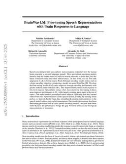 BrainWavLM: Fine-tuning Speech Representations with Brain Responses to Language