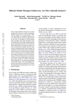 Diffusion Models Through a Global Lens: Are They Culturally Inclusive?