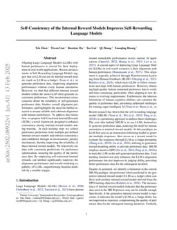 Self-Consistency of the Internal Reward Models Improves Self-Rewarding Language Models