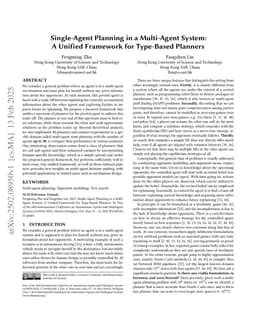 Single-Agent Planning in a Multi-Agent System: A Unified Framework for Type-Based Planners