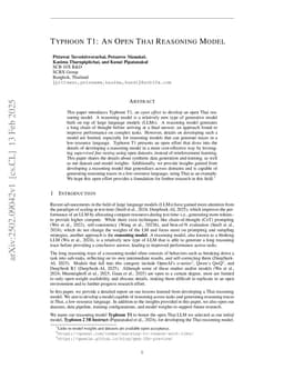 Typhoon T1: An Open Thai Reasoning Model