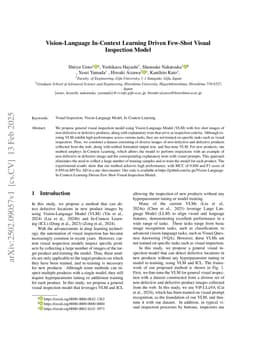 Vision-Language In-Context Learning Driven Few-Shot Visual Inspection Model